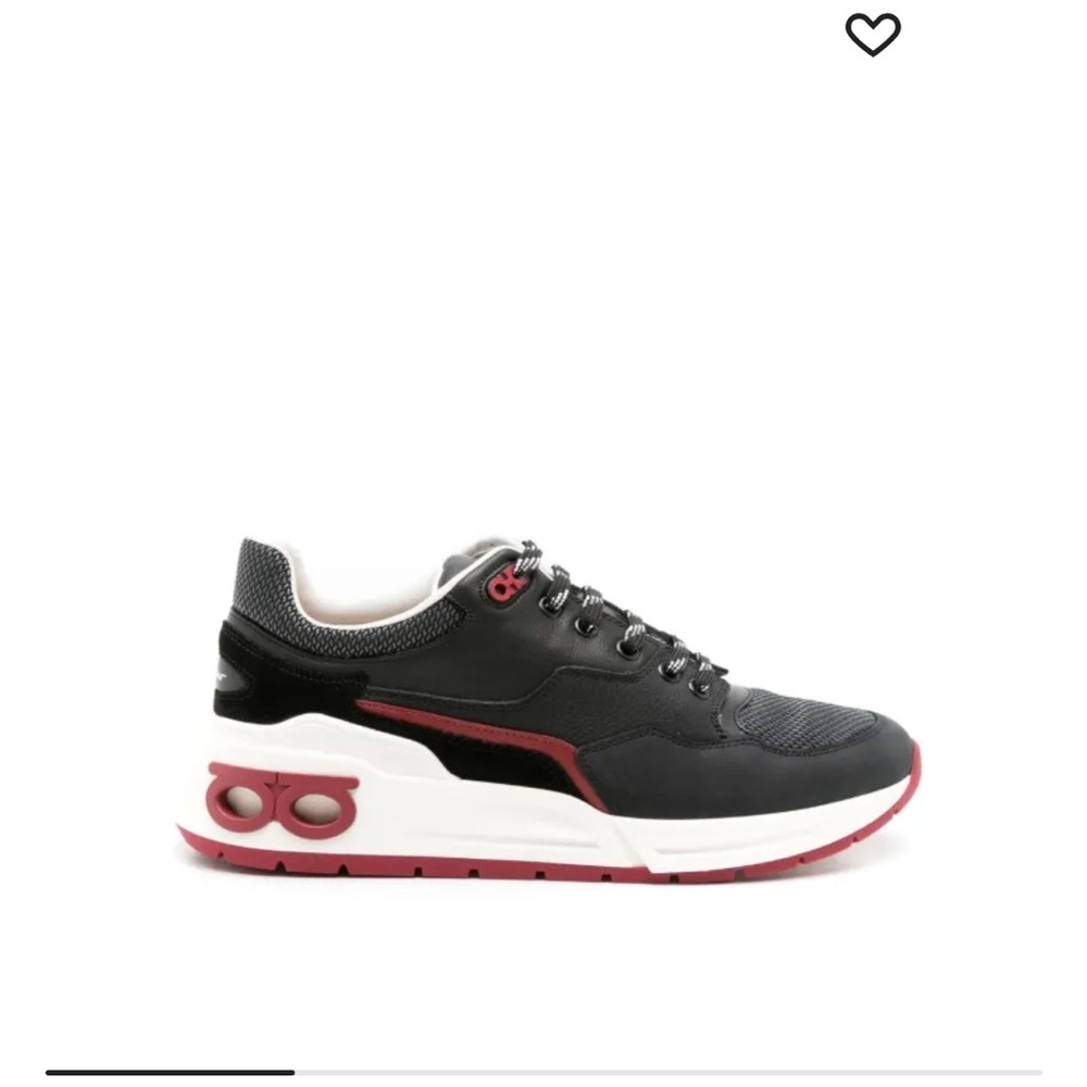 Salvatore Ferragamo Black and Red Sneakers